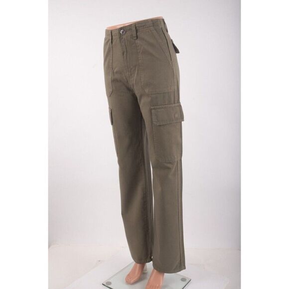 Zara Womens High Rise Canvas Cargo Pants Straight Leg US 0 EU 32 6929/465 NWOT - Picture 3 of 7